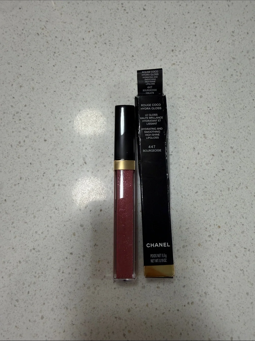 CHANEL Rouge Coco Hydra Gloss Lip Gloss - 447 Bourgeoise (Pink Mauve)